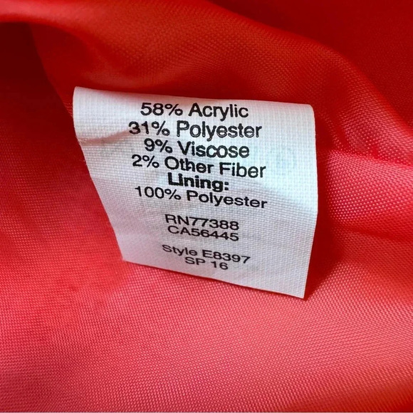 J Crew Tweed Coral Mini Dress Spaghetti Strap Scallops Neckline Sweetheart 2 - Picture 10 of 10